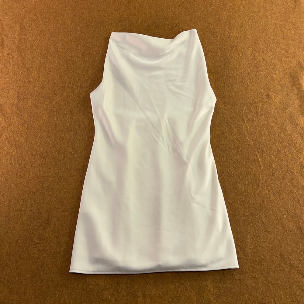 Wild Fable Womens Small White Open Back Cowl Neck Mini Dress New